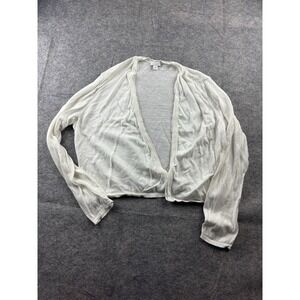 J.JILL Women's S Open Front Cardigan Sweater Lightweight Knit Linen/cotton SEE